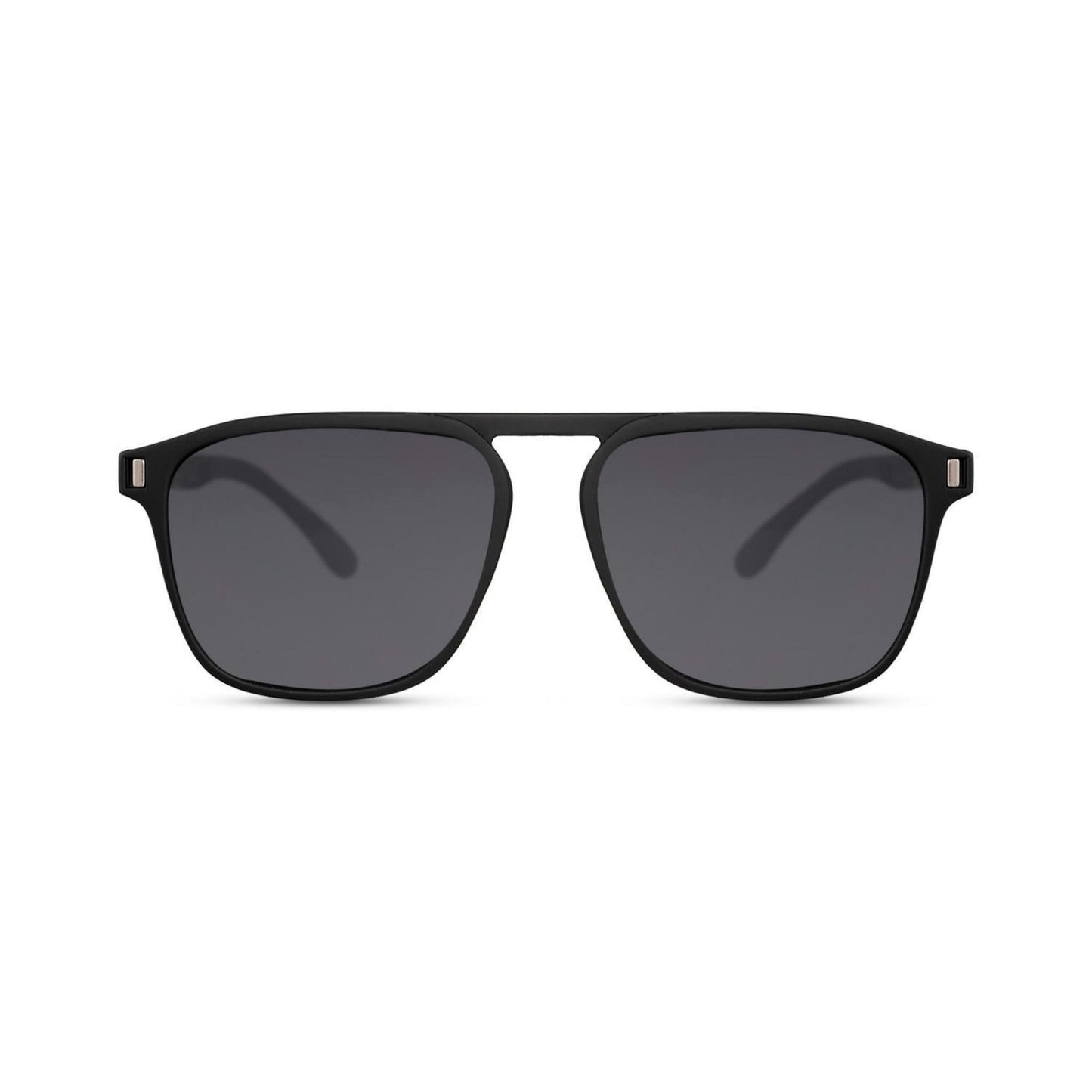 Τετράγωνα Γυαλιά ηλίου Mister της Exposure Sunglasses με προστασία UV400 με μαύρο σκελετό και μαύρο φακό.