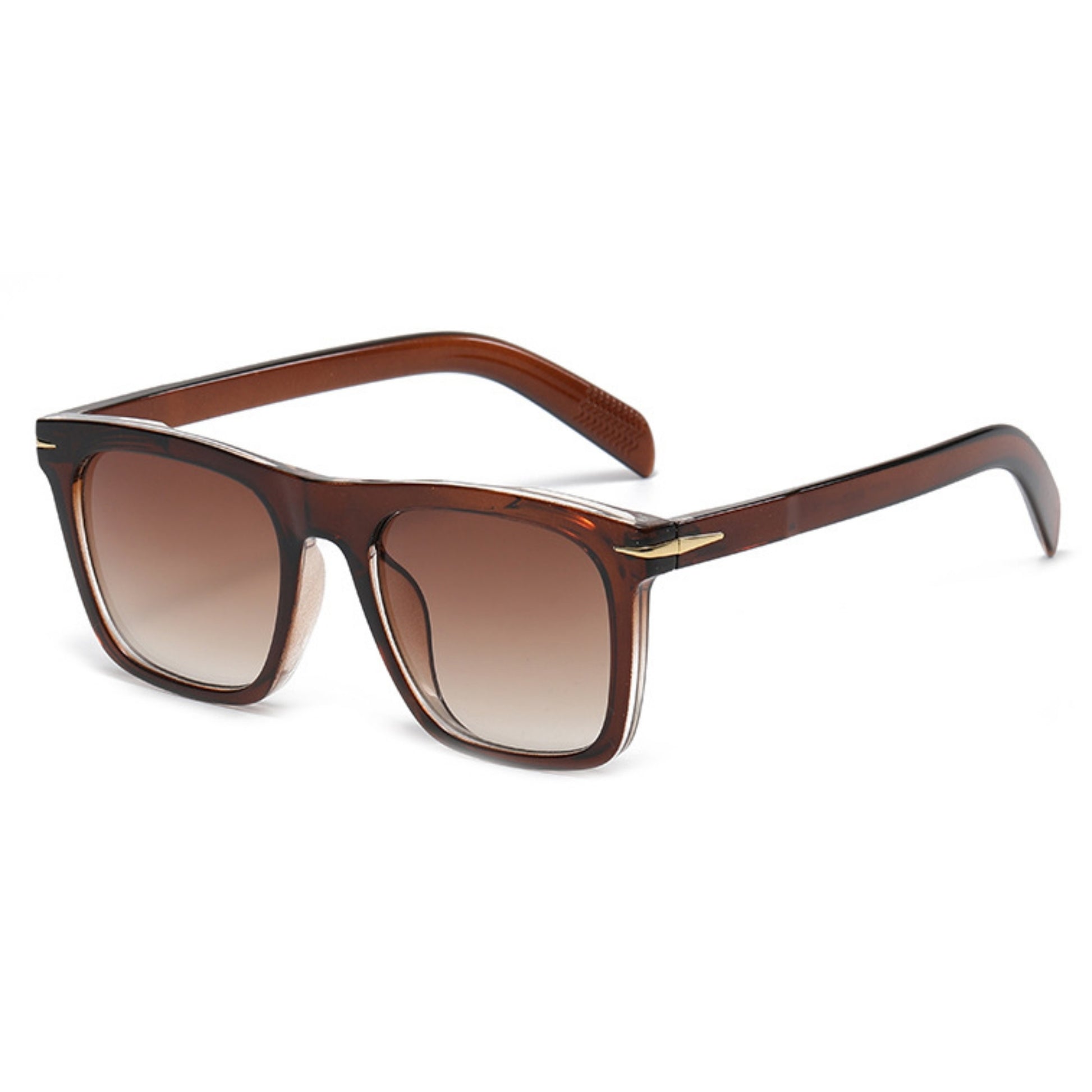 Polarized Brighton γυαλιά ηλίου με προστασία UV400 με καφέ σκελετό και καφέ φακό. Πλάγια προβολή