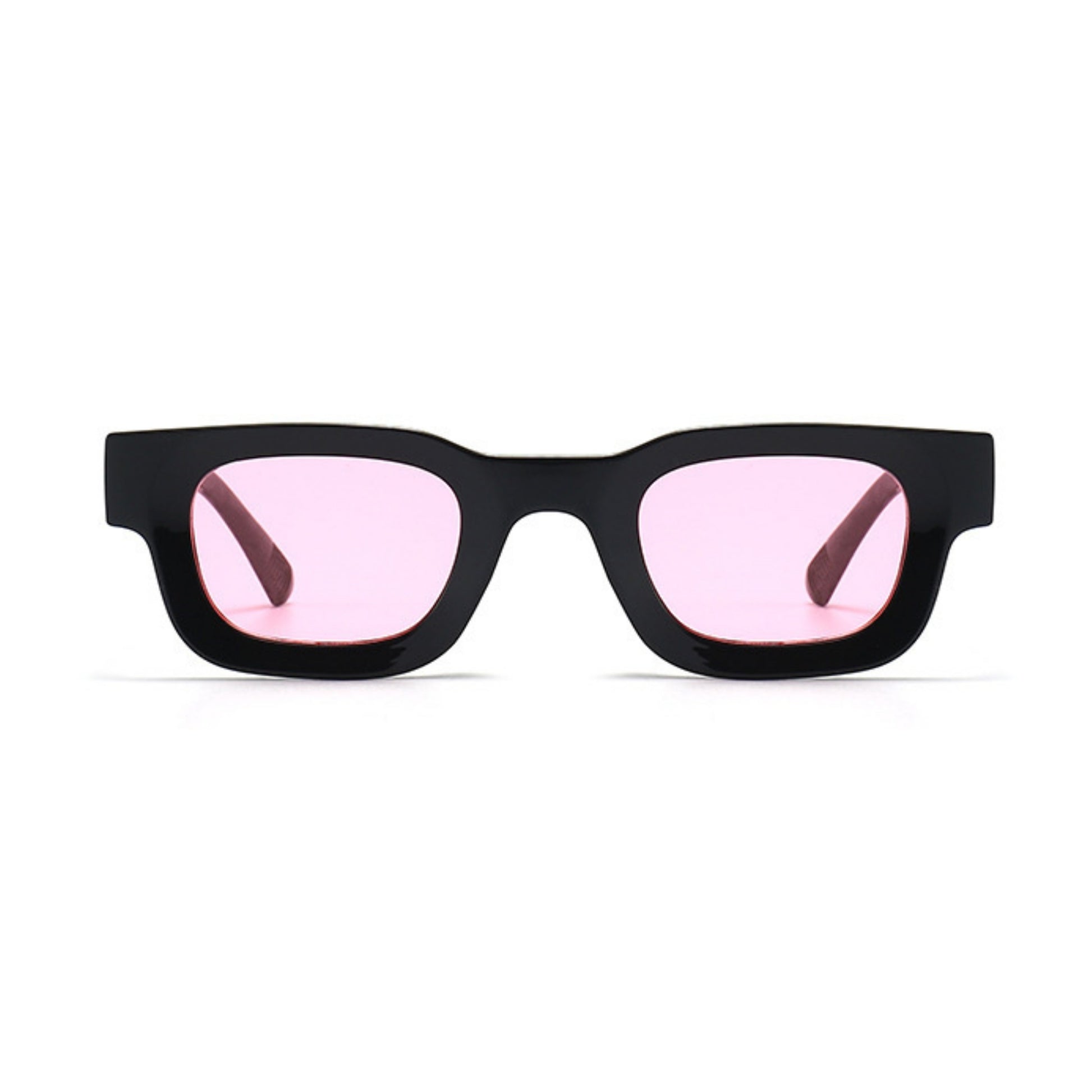 Τετράγωνα Γυαλιά ηλίου Taf από την Exposure Sunglasses με προστασία UV400 με μαύρο σκελετό και ροζ φακό.
