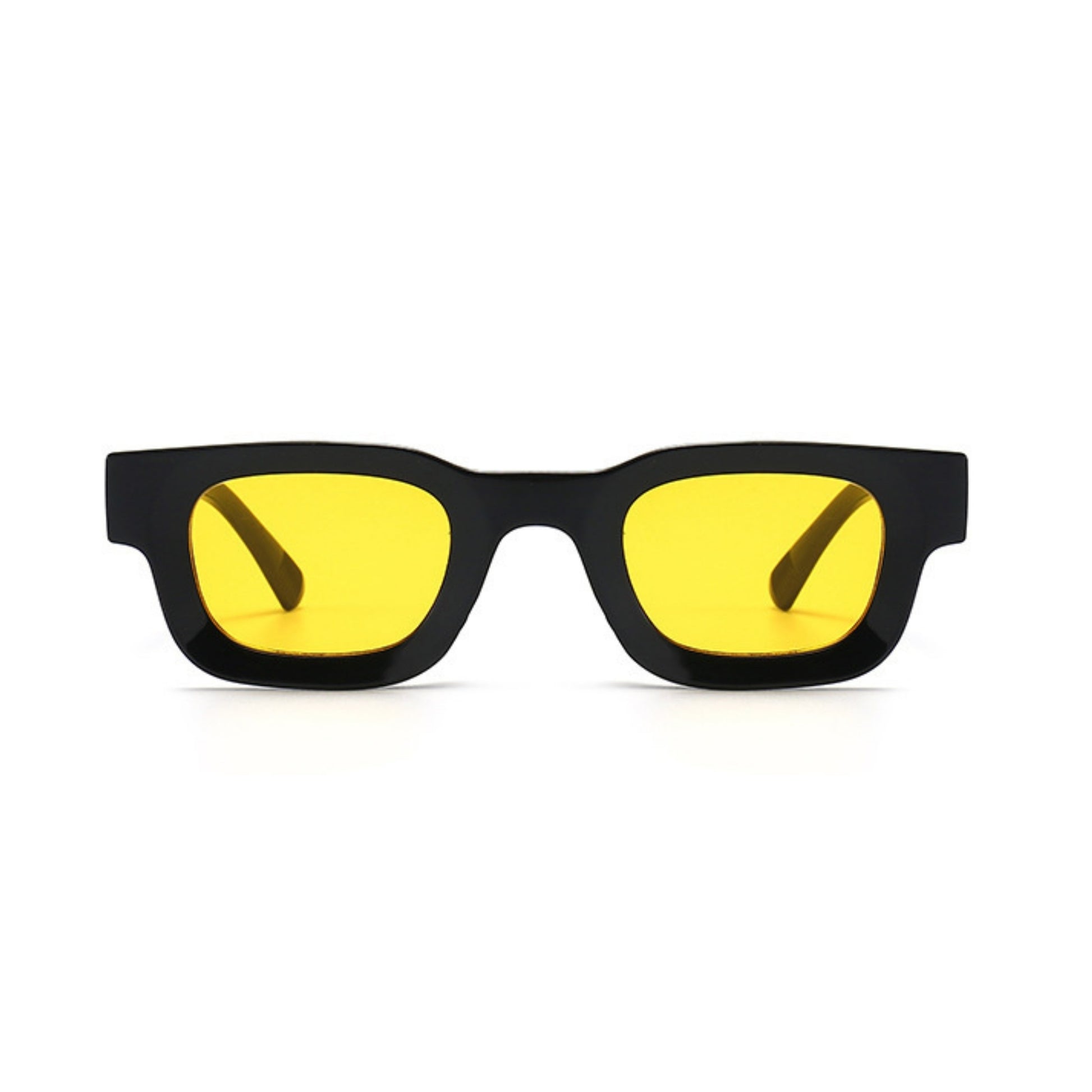 Τετράγωνα Γυαλιά ηλίου Taf από την Exposure Sunglasses με προστασία UV400 με μαύρο σκελετό και κίτρινο φακό.