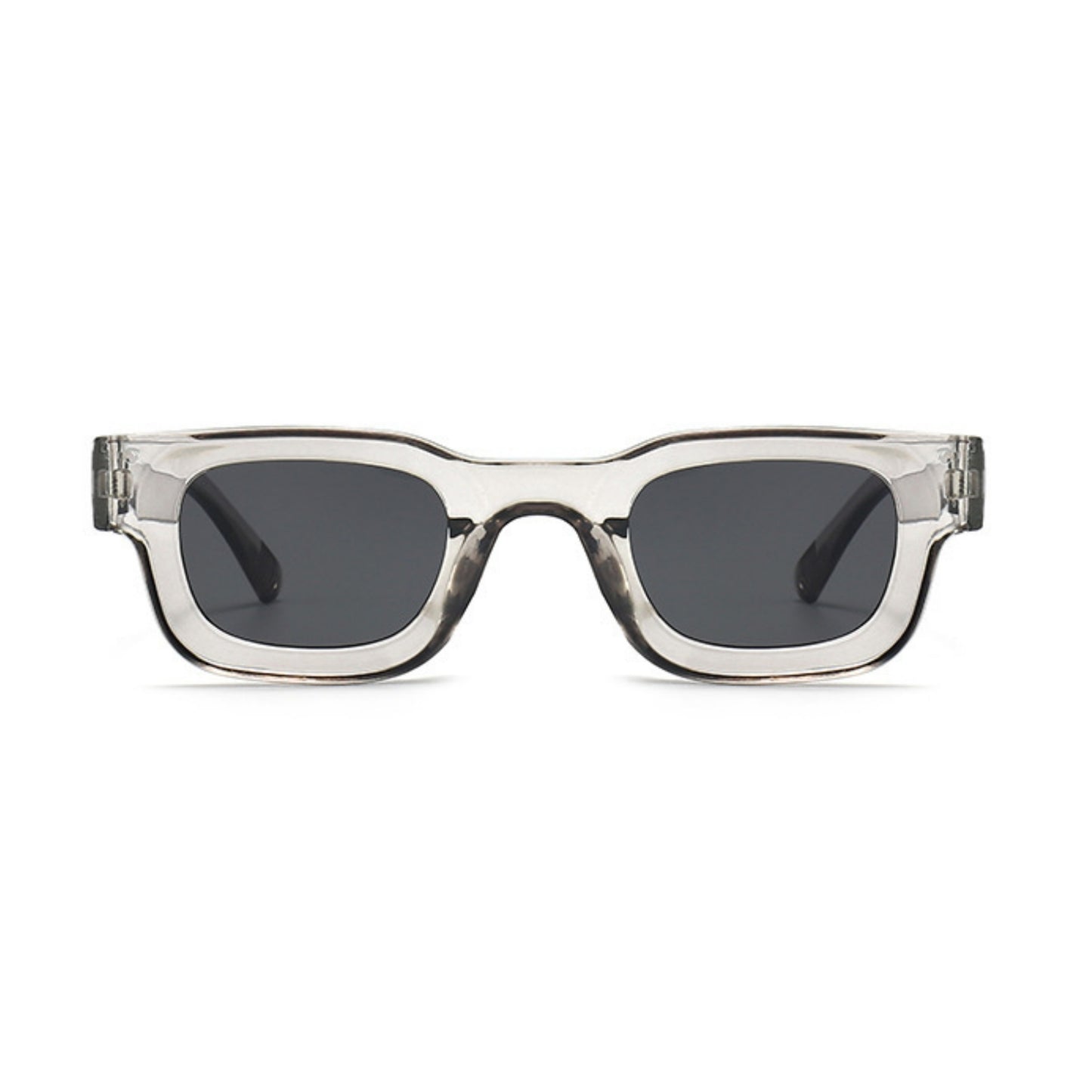 Τετράγωνα Γυαλιά ηλίου Taf από την Exposure Sunglasses με προστασία UV400 με ασημί σκελετό και μαύρο φακό.