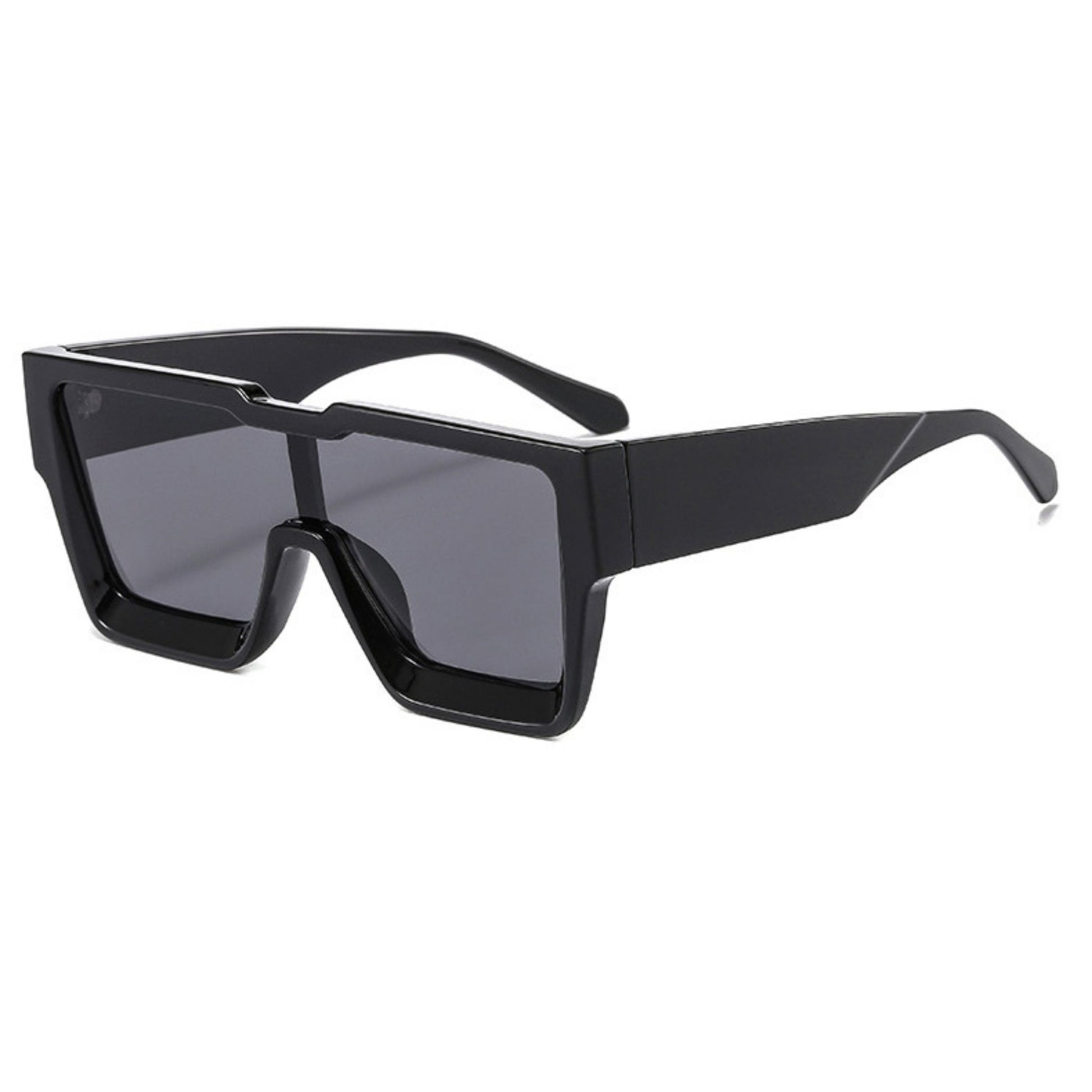 Γυαλιά ηλίου Toronto (Μάσκα) από την Exposure Sunglasses με προστασία UV400 με μαύρο σκελετό και μαύρο φακό.Πλαινή όψη.