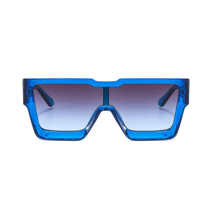 Γυαλιά ηλίου Toronto (Μάσκα) από την Exposure Sunglasses με προστασία UV400 με μπλε σκελετό και μαύρο φακό.