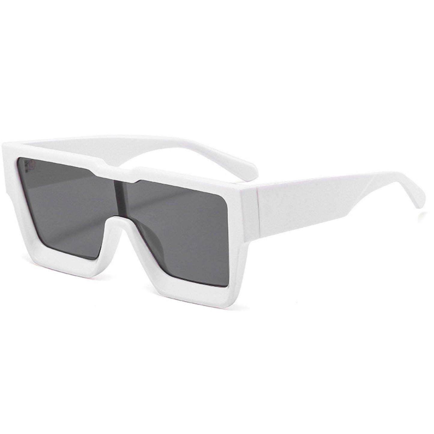 Γυαλιά ηλίου Toronto (Μάσκα) από την Exposure Sunglasses με προστασία UV400 με άσπρο σκελετό και μαύρο φακό.Πλαινή όψη.
