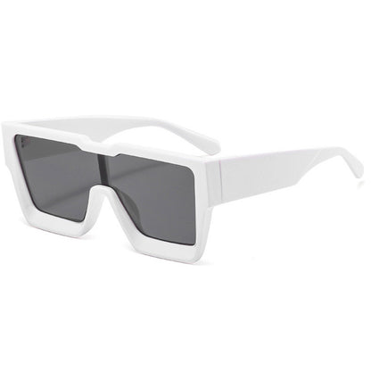Γυαλιά ηλίου Toronto (Μάσκα) από την Exposure Sunglasses με προστασία UV400 με άσπρο σκελετό και μαύρο φακό.Πλαινή όψη.