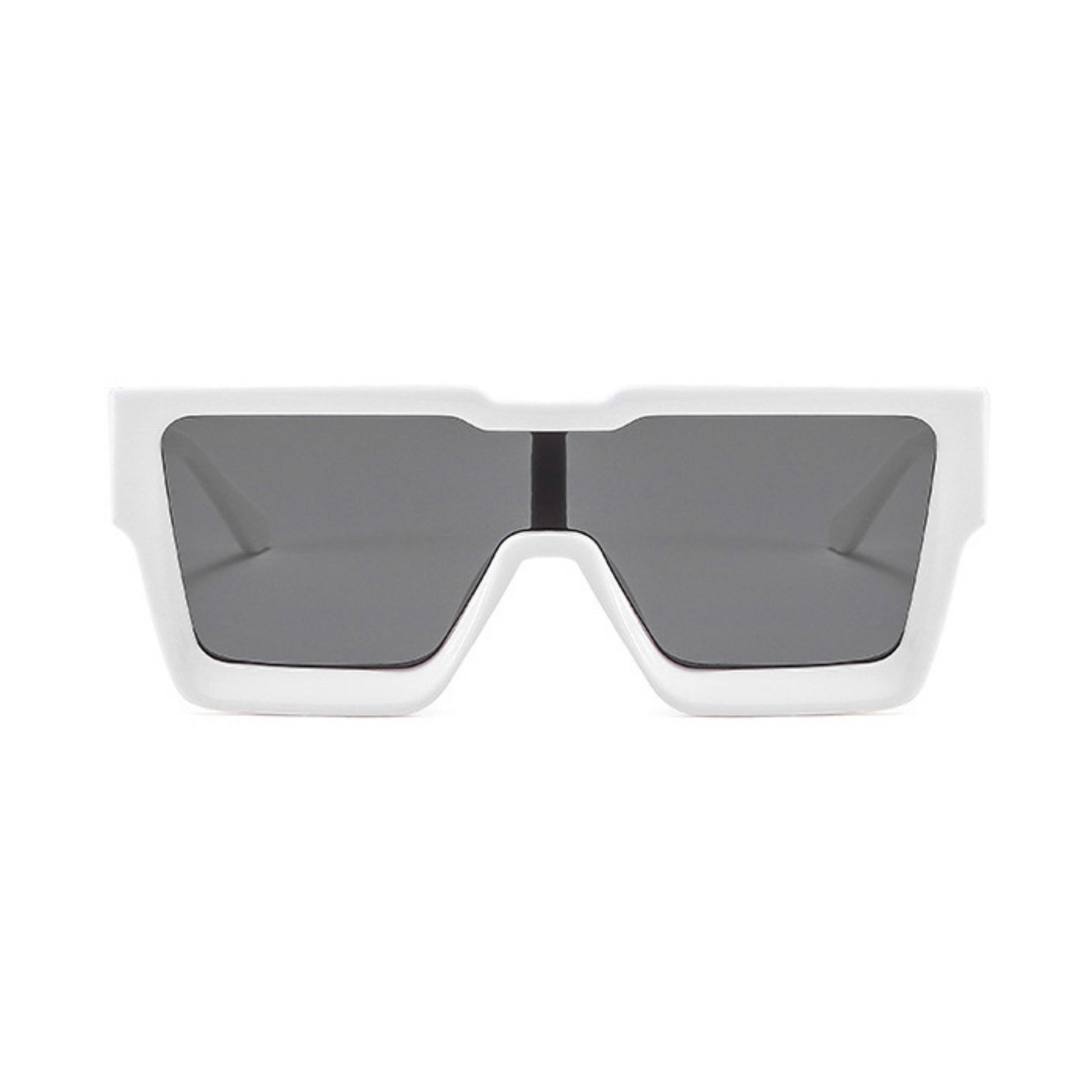 Γυαλιά ηλίου Toronto (Μάσκα) από την Exposure Sunglasses με προστασία UV400 με άσπρο σκελετό και μαύρο φακό.