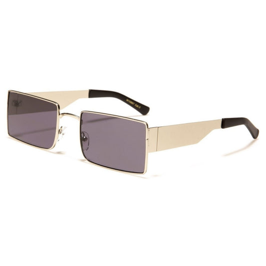 Ορθογώνια Γυαλιά Ηλίου Beirut της Exposure Sunglasses με προστασία UV400 σε χρυσό χρώμα σκελετού και μαύρο φακό.