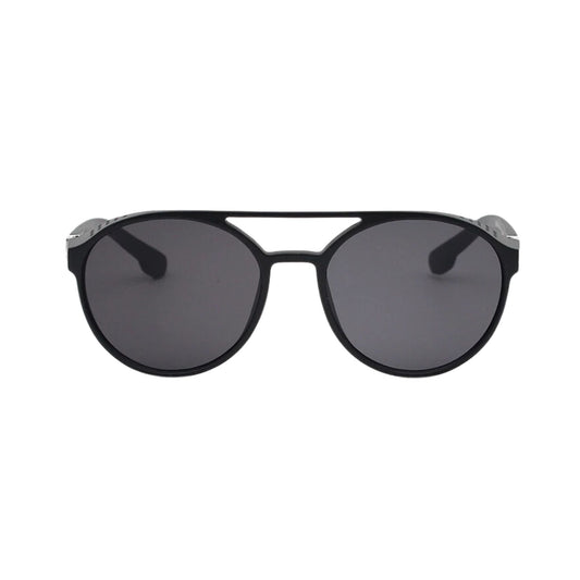 Στρογγυλά Γυαλιά ηλίου Cole της Exposure Sunglasses με προστασία UV400 με μαύρο σκελετό και μαύρο φακό.