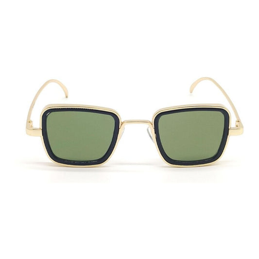 Τετράγωνα Γυαλιά ηλίου Dua της Exposure Sunglasses με προστασία UV400 με χρυσό σκελετό και πράσινο φακό.