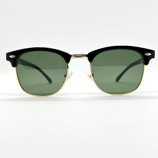 Γυαλιά ηλίου Minos της Exposure Sunglasses με προστασία UV400 σε μαύρο χρώμα σκελετού και πράσινο φακό.