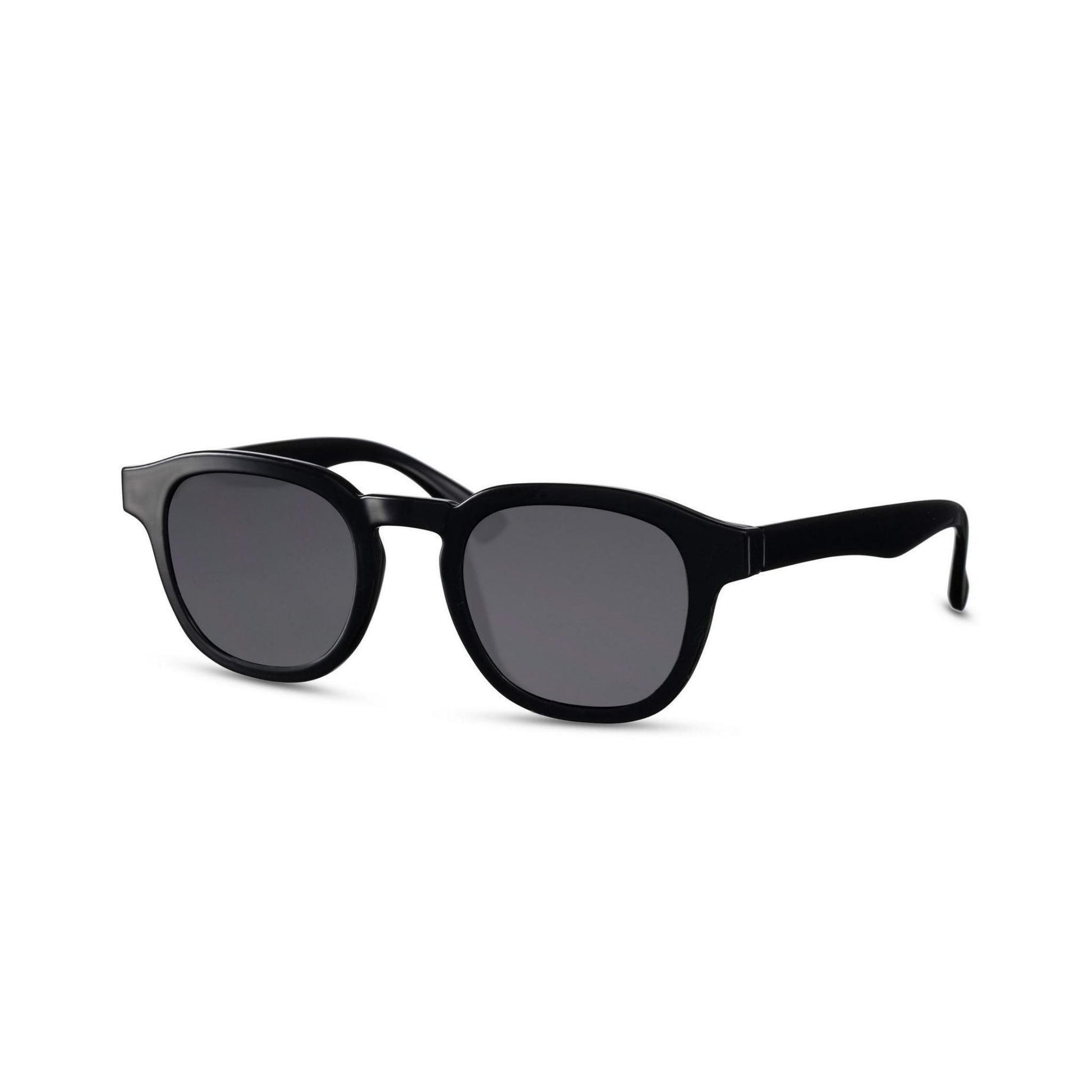Γυαλιά ηλίου Montreal της Exposure Sunglasses με προστασία UV400 με μαύρο σκελετό και μαύρο φακό.Πλάγια προβολή.