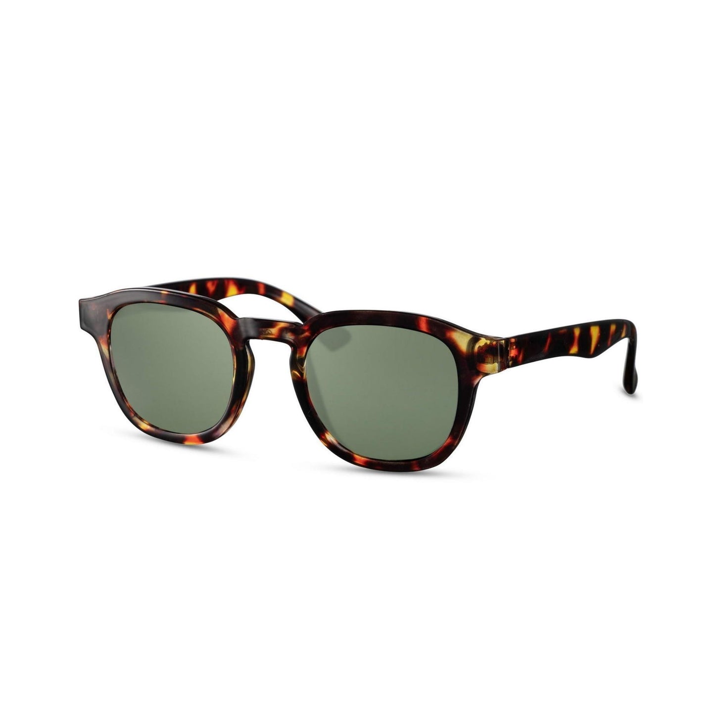 Γυαλιά ηλίου Montreal της Exposure Sunglasses με προστασία UV400 με καφέ σκελετό και πράσινο φακό.Πλάγια προβολή.