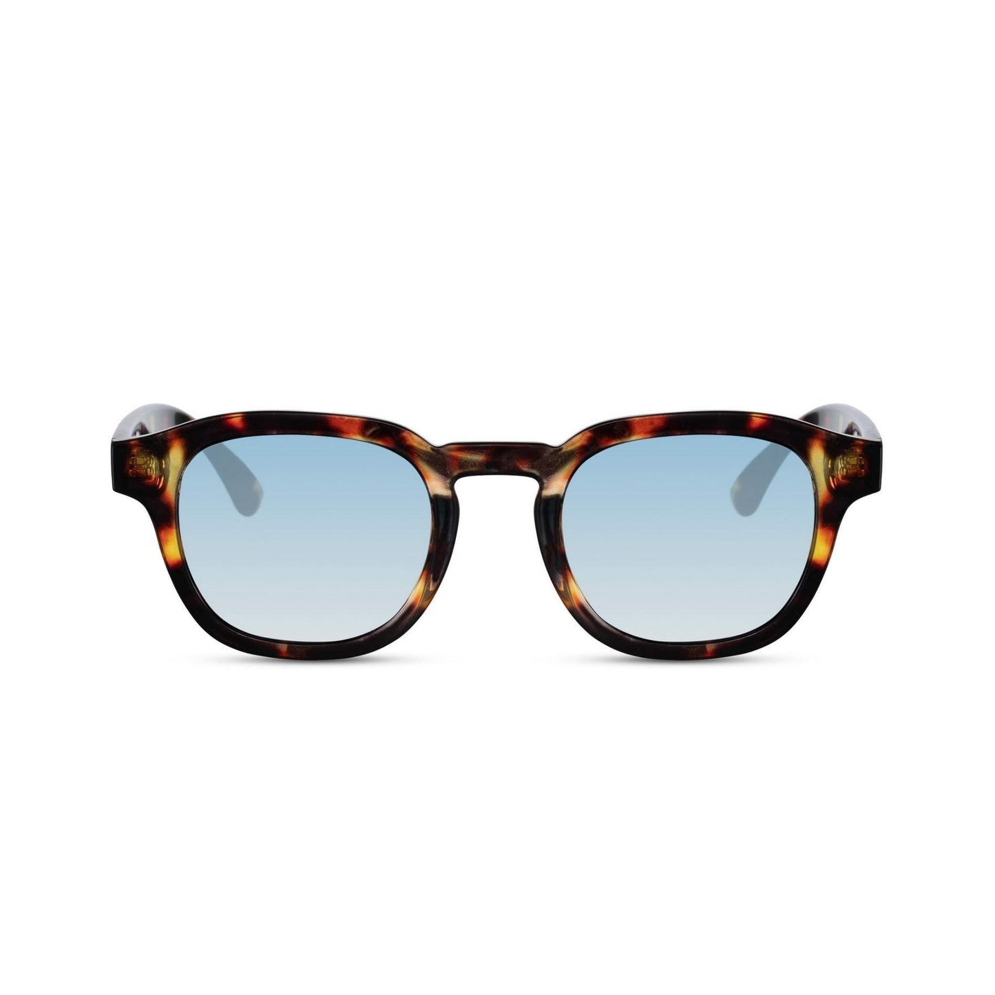 Γυαλιά ηλίου Montreal της Exposure Sunglasses με προστασία UV400 με καφέ σκελετό και μπλε φακό.