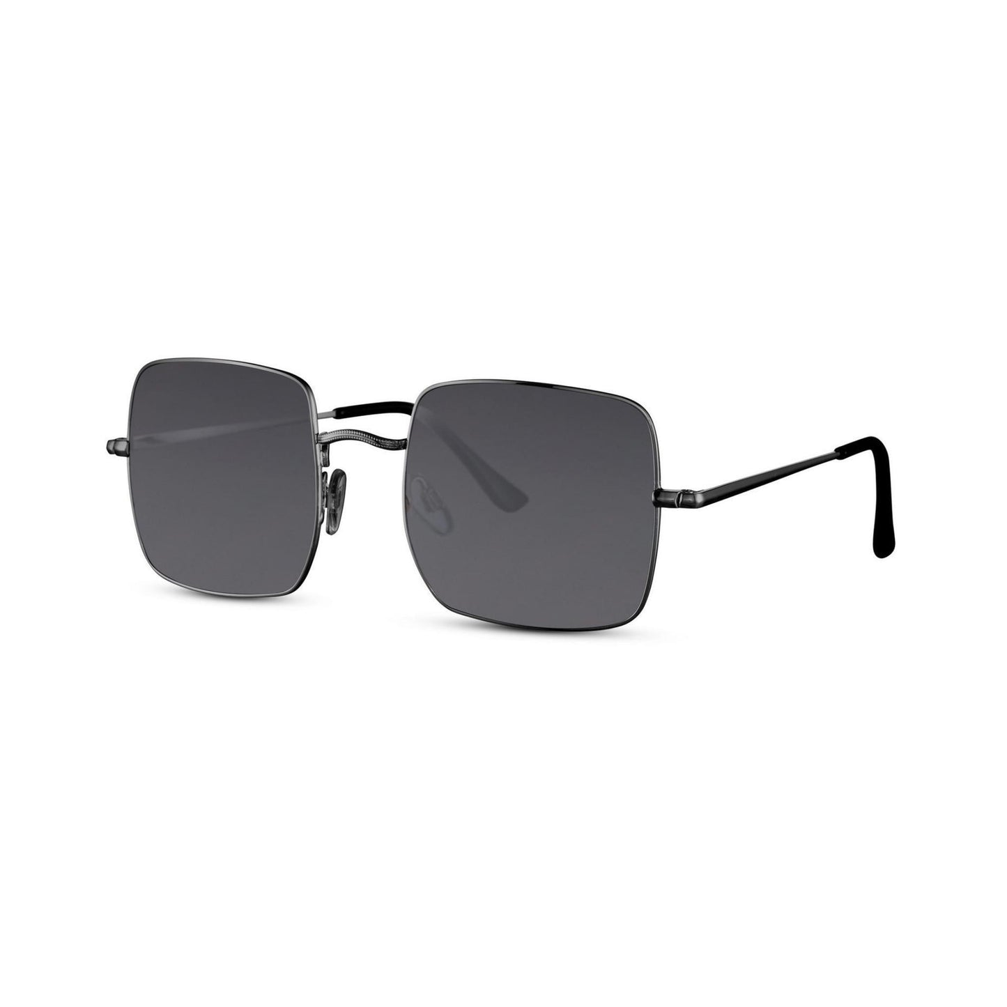 Τετράγωνα Γυαλιά ηλίου Muse της Exposure Sunglasses με προστασία UV400 με μαύρο σκελετό και μαύρο φακό. Πλάγια προβολή