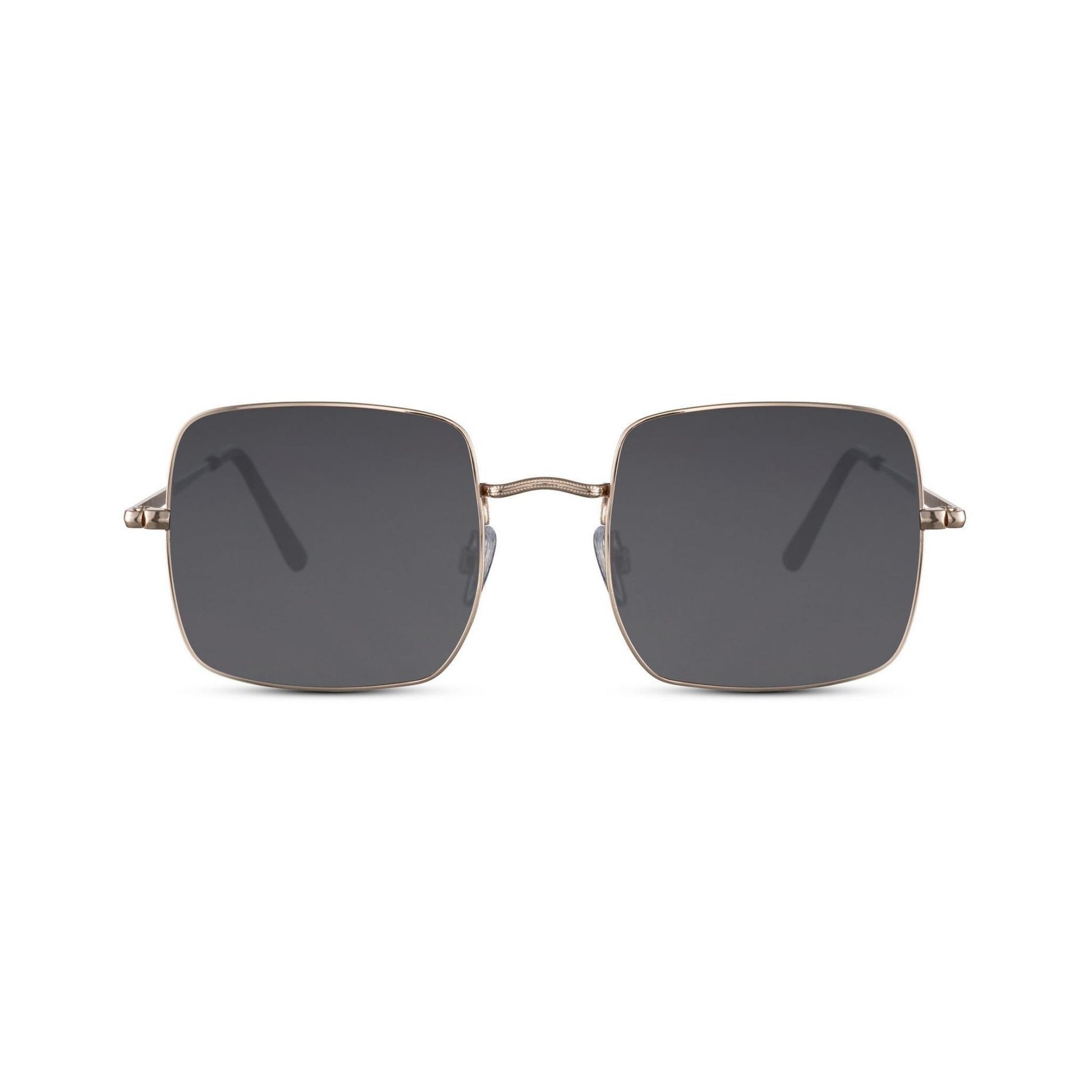 Τετράγωνα Γυαλιά ηλίου Muse της Exposure Sunglasses με προστασία UV400 με χρυσό σκελετό και μαύρο φακό.