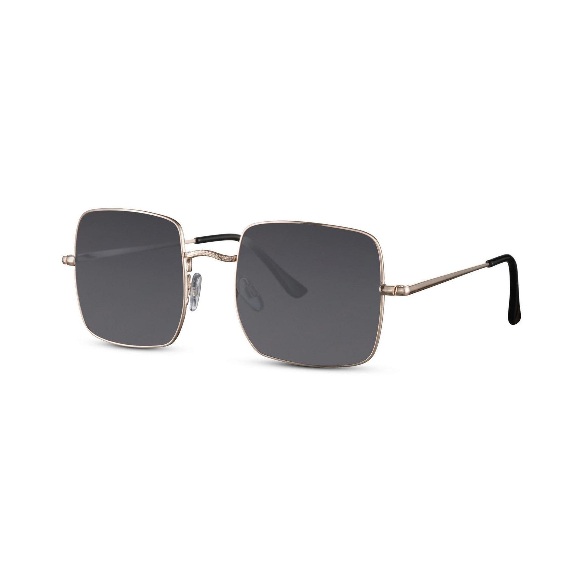 Τετράγωνα Γυαλιά ηλίου Muse της Exposure Sunglasses με προστασία UV400 με χρυσό σκελετό και μαύρο φακό. Πλάγια προβολή
