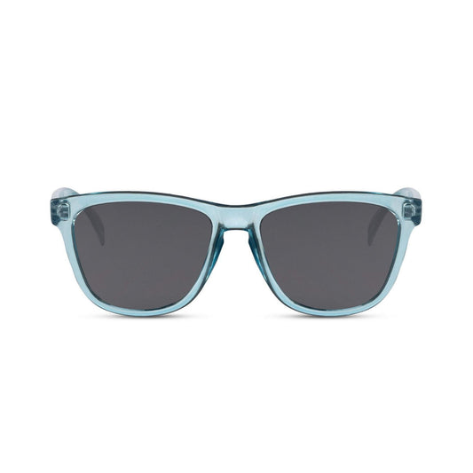Τετράγωνα Γυαλιά ηλίου Rio από την Exposure Sunglasses με προστασία UV400 με μπλε σκελετό και μαύρο φακό.