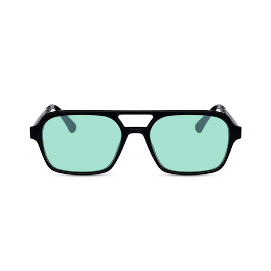 Γυαλιά ηλίου (Aviator) Scape της Exposure Sunglasses με προστασία UV400 με μαύρο σκελετό και πράσινο φακό.