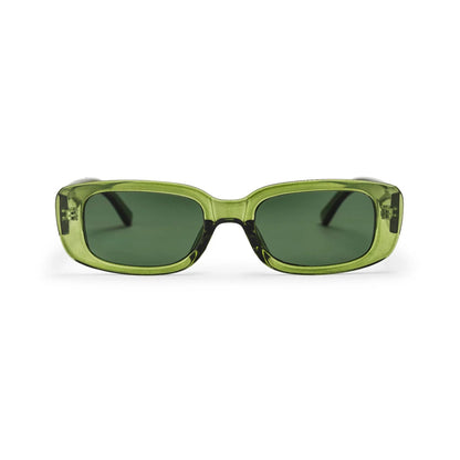 Οβάλ Γυαλιά ηλίου Kony της Exposure Sunglasses με προστασία UV400 σε πράσινο χρώμα σκελετού και πράσινο φακό.