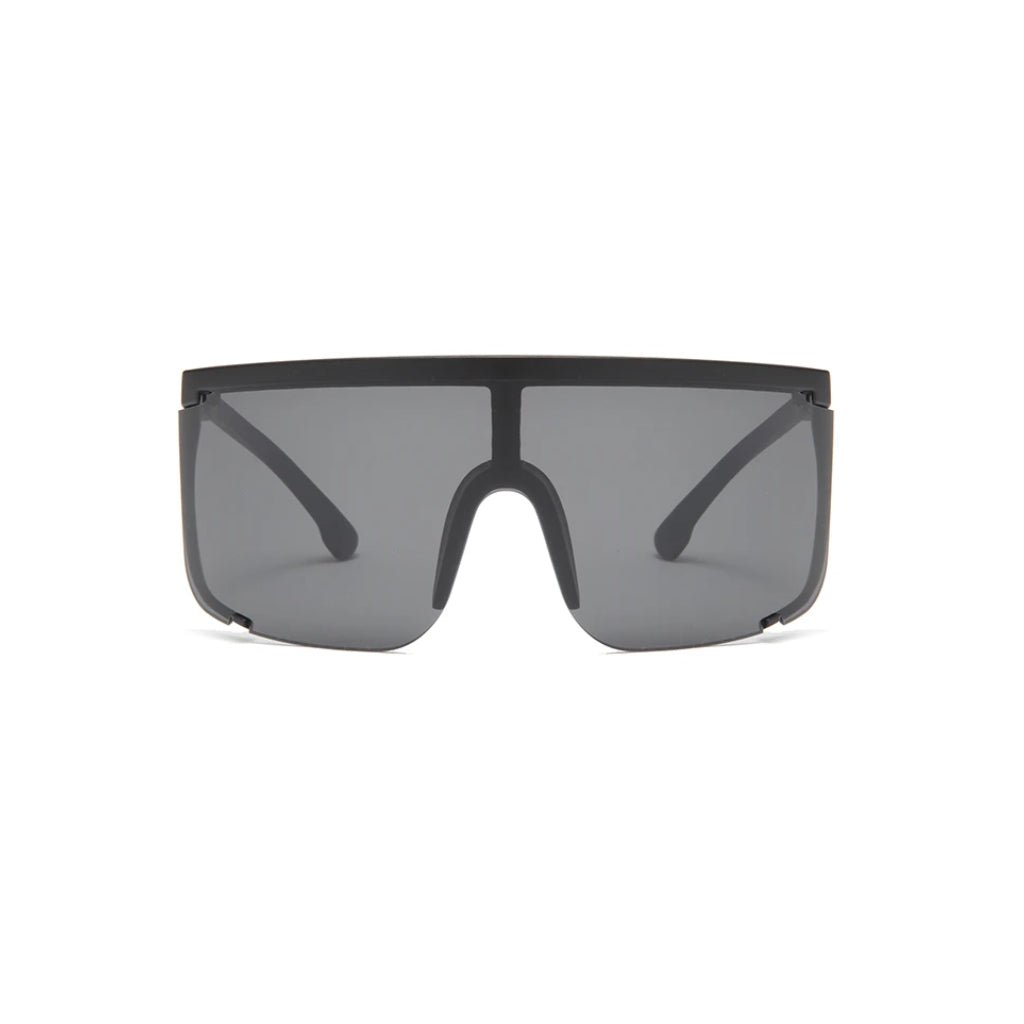 Γυαλιά ηλίου (Μάσκα) Oversized από την Exposure Sunglasses με προστασία UV400 με μαύρο σκελετό και μαύρο φακό.